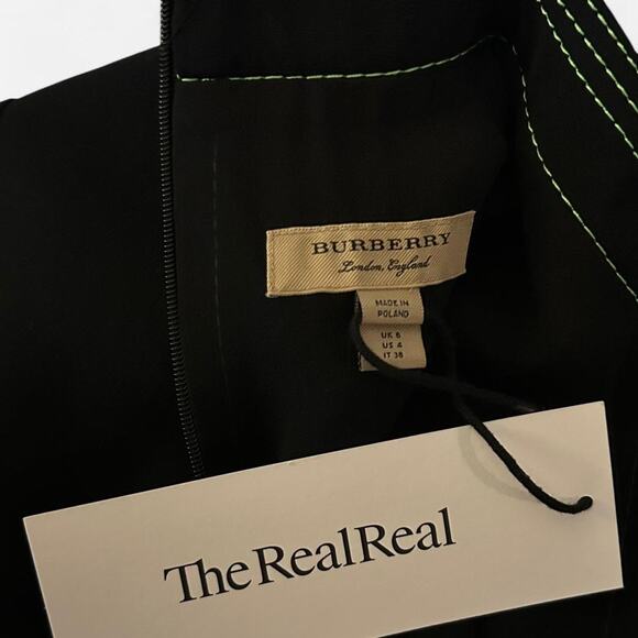 Burberry Black & Neon Green Dress Size 4 - Picture 6 of 9